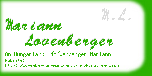 mariann lovenberger business card